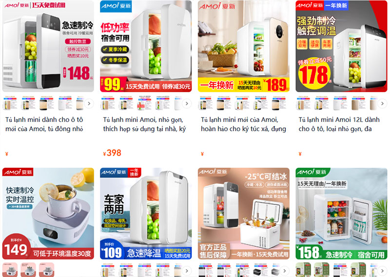 Link shop bán tủ lạnh mini nội địa Trung trên Tmall, Taobao
