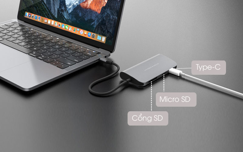 Adapter USB C HyperDrive HD30F Xám