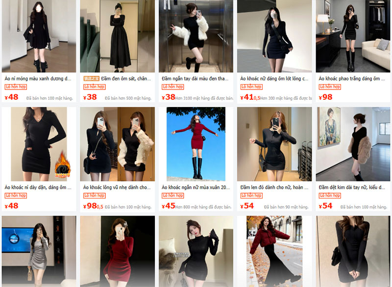 Nguồn váy bó Trung Quốc bán online trên 1688