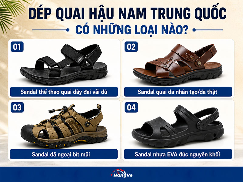 Dép quai hậu nam Trung Quốc có những loại nào?