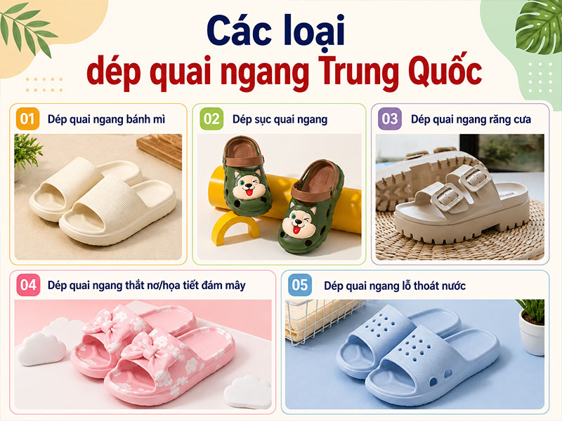 Các loại dép quai ngang Trung Quốc
