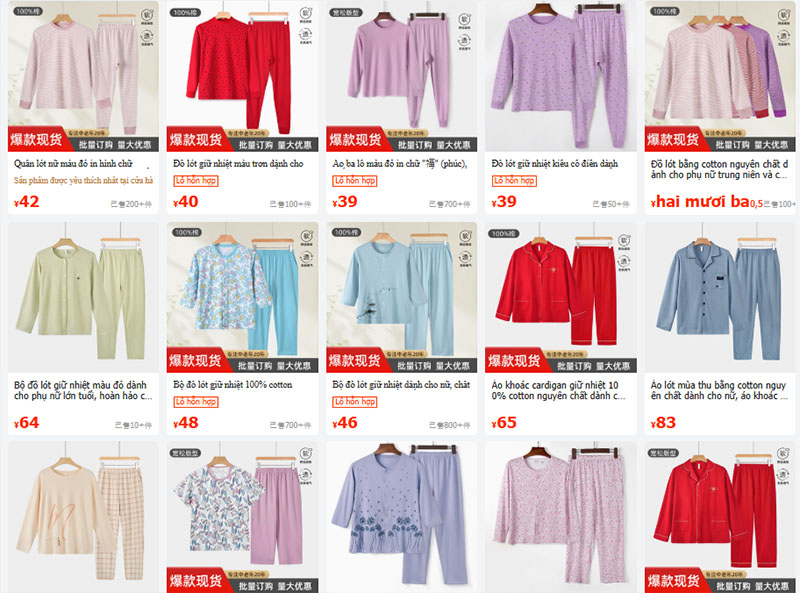 Link shop sỉ, lẻ nhập đồ bộ trung niên nội địa Trung uy tín