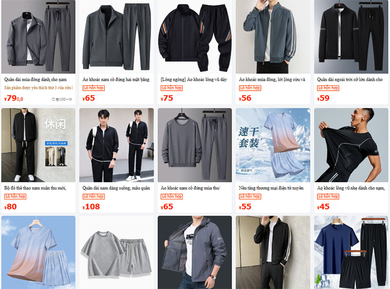 Link shop bán đồ tập thể dục nam nội địa Trung trên 1688