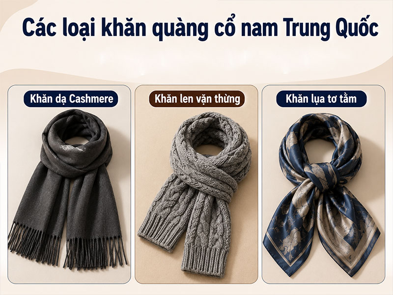 Khăn quàng cổ nội địa Trung có các loại nào?