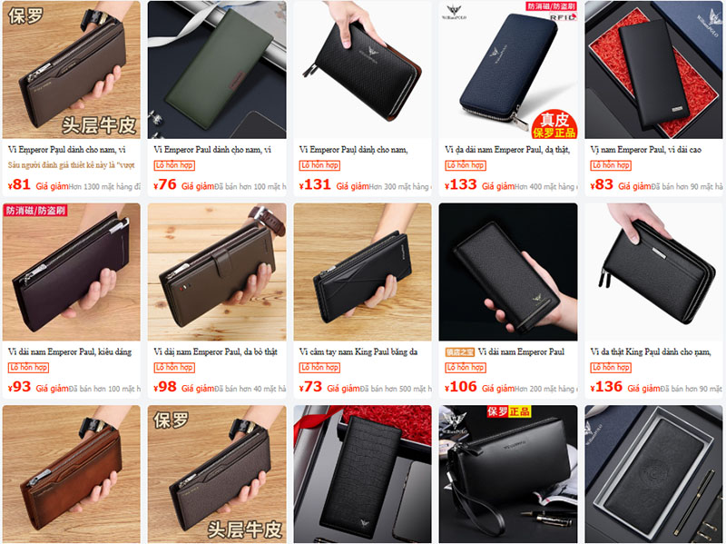 Nguồn ví dài nam Trung Quốc trên trang TMĐT 1688