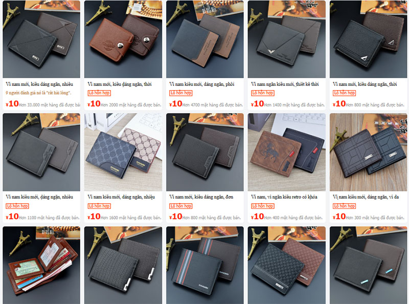 Ví ngắn nam Trung Quốc bán trên 1688 với giá rẻ tận gốc