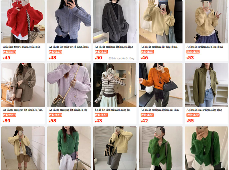 Link shop bán áo cardigan nội địa Trung trên 1688