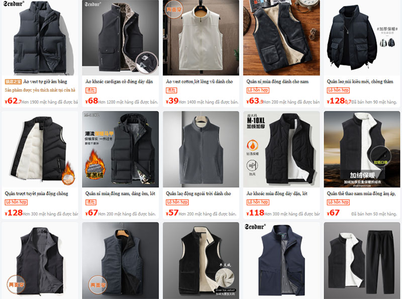 Link order áo gile nam Trung Quốc online cho người mới