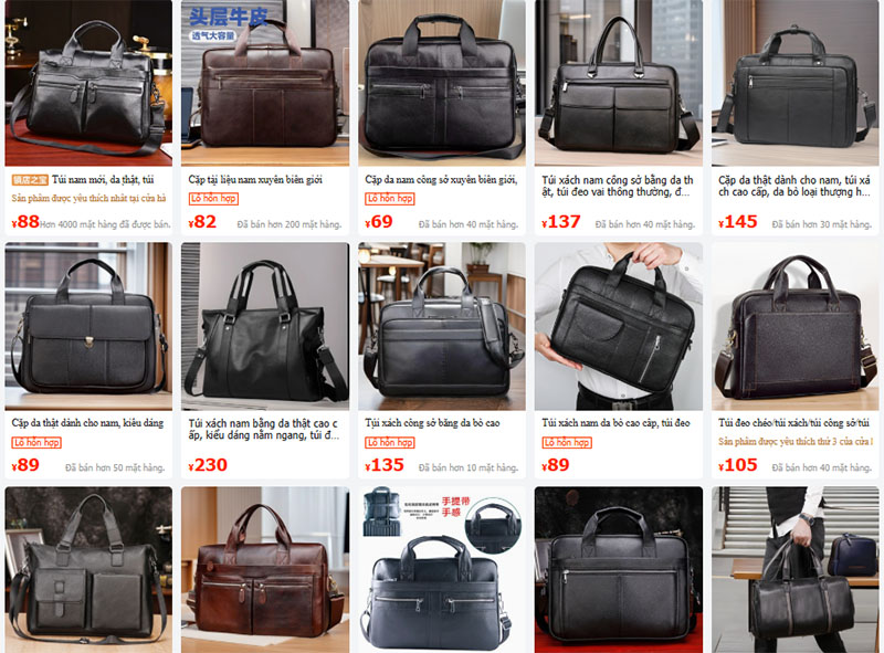 Nguồn cặp da công sở nội địa Trung trên 1688