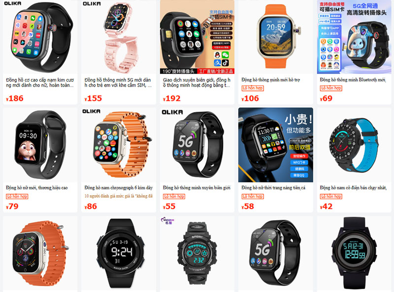 Link shop bán đồng hồ trẻ em nội địa Trung trên 1688