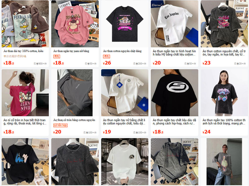 Trên Taobao, Tmall, 1688 quần áo Unisex có mẫu mã và chủng loại đa dạng