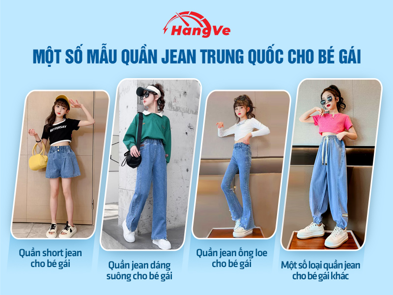 quần jean cho bé gái Trung Quốc