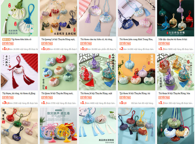 Link shop bán túi thơm quần áo nội địa Trung trên 1688