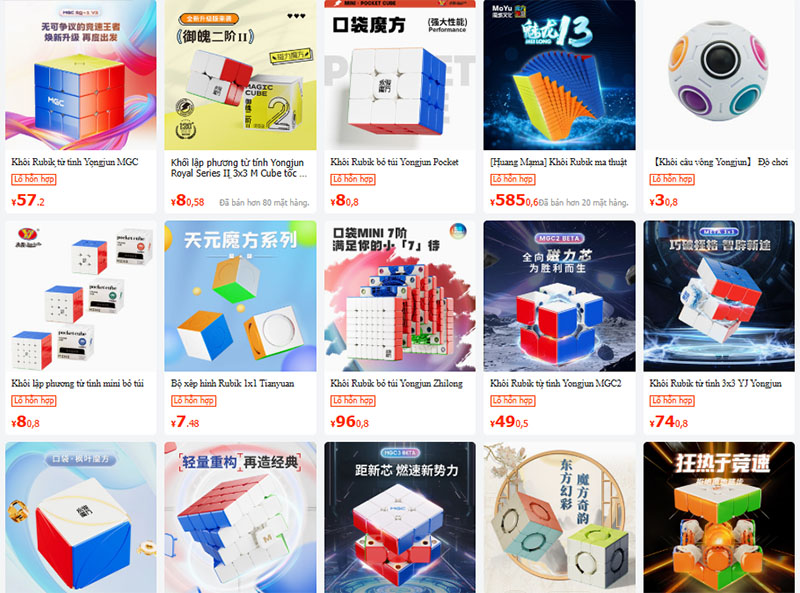 Nguồn bộ đồ chơi Rubik nội địa Trung trên 1688