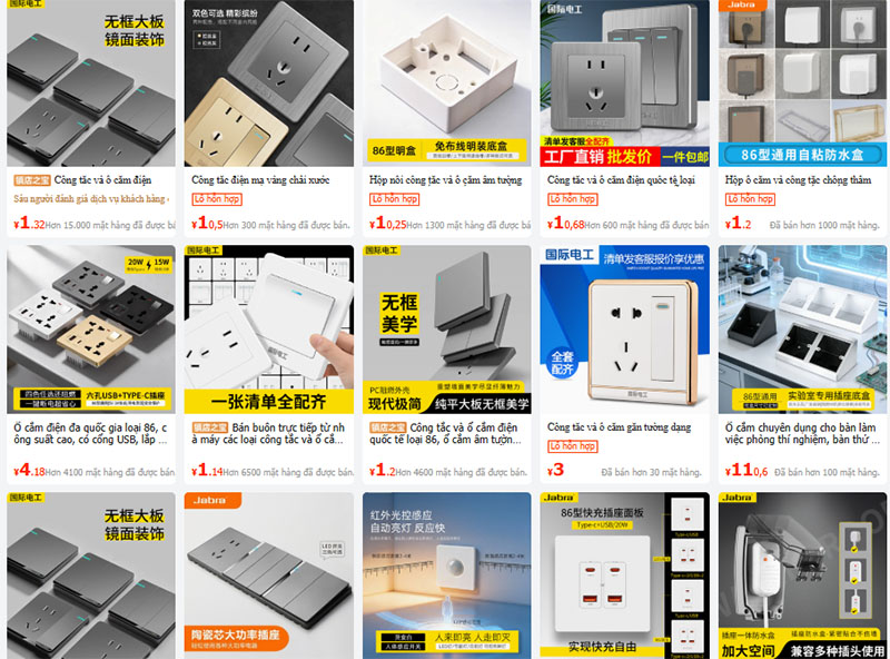 Nguồn ổ cắm điện âm tường nội địa Trung trên 1688