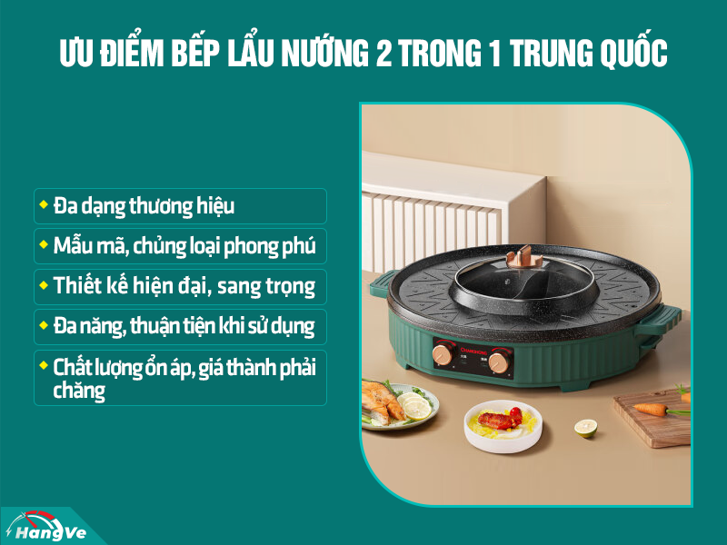 bếp lẩu nướng 2 trong 1 Trung Quốc