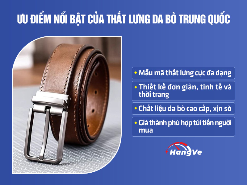 Thắt lưng da bò Trung Quốc