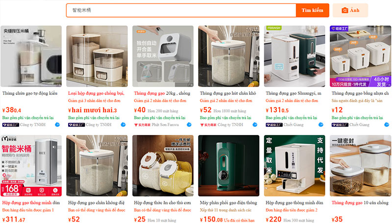 Link shop bán thùng đựng gạo thông minh nội địa Trung online uy tín