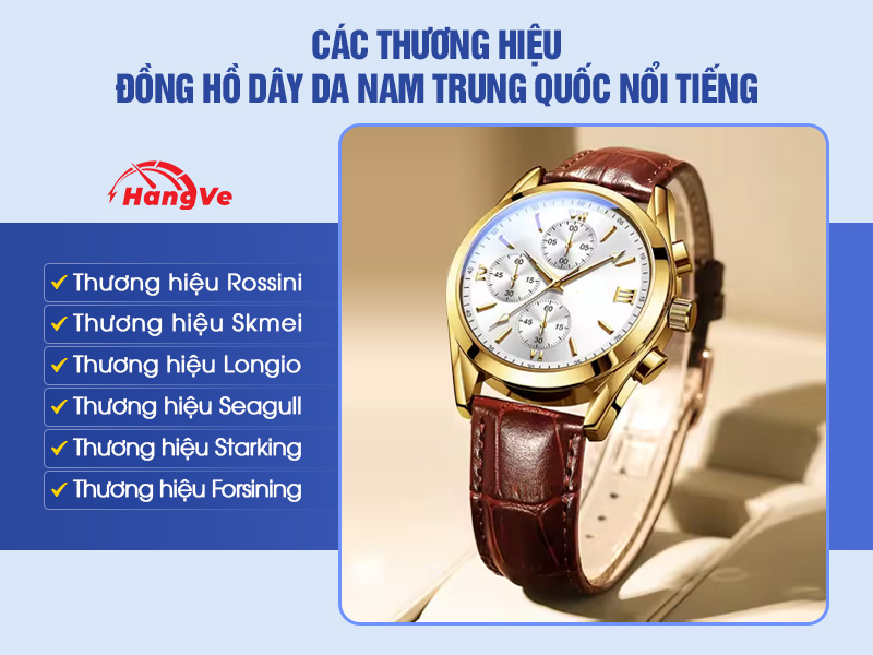 đồng hồ dây da nam Trung Quốc