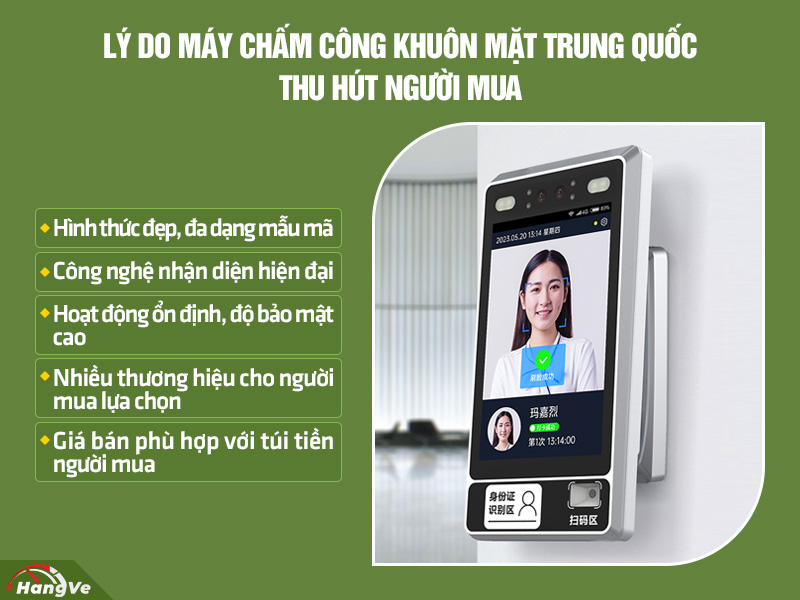 máy chấm công khuôn mặt Trung Quốc