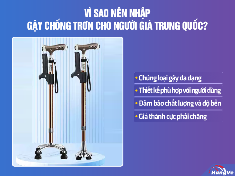 Gậy chống trơn cho người già Trung Quốc