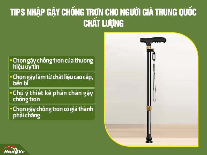 Gậy chống trơn cho người già Trung Quốc