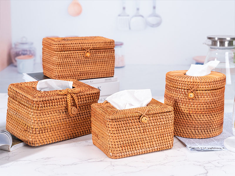 Hộp đựng giấy ăn mây tre đan