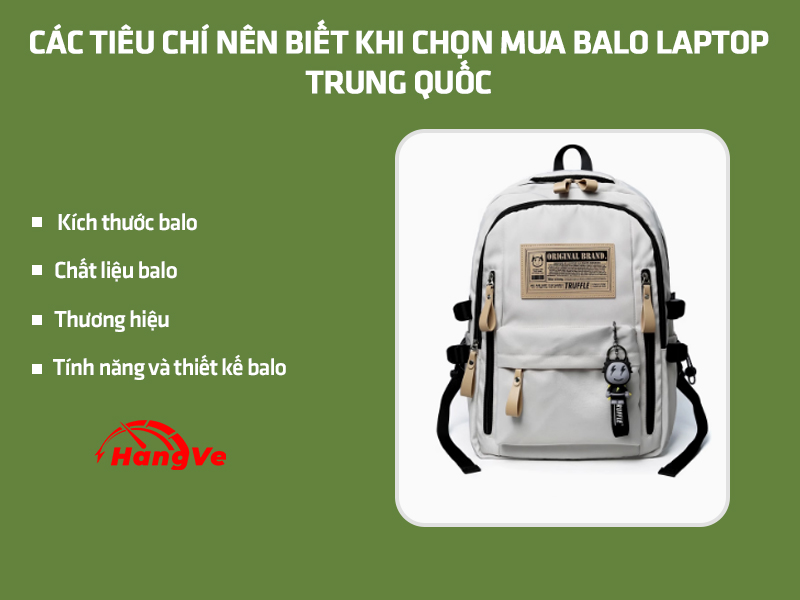 Các tiêu chí nên biết khi chọn mua balo laptop Trung Quốc