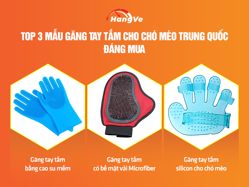 Top 3 mẫu găng tay tắm cho chó mèo Trung Quốc đáng mua