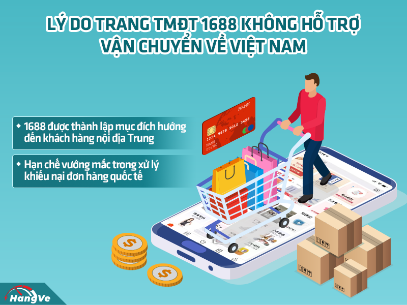 Lý do trang TMĐT 1688 không hỗ trợ vận chuyển về Việt Nam