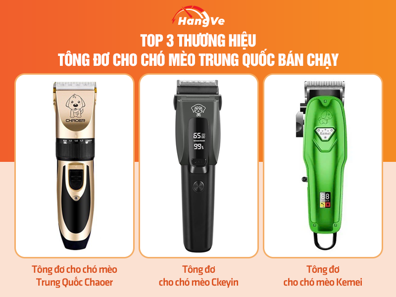 Top 3 thương hiệu tông đơ cho chó mèo Trung Quốc bán chạy