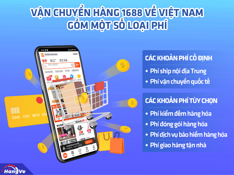 Vận chuyển hàng 1688 về Việt Nam gồm một số loại phí