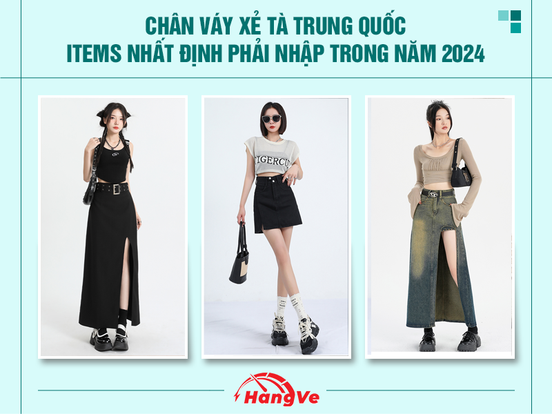 chân váy xẻ tà Trung Quốc