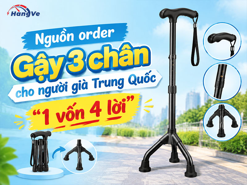 Bật mí nguồn order gậy 3 chân cho người già Trung Quốc “1 vốn 4 lời”